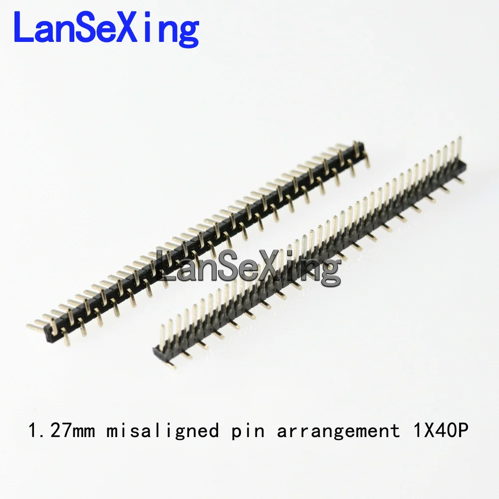 1.27mm misaligned pin arrangement 1X40P 1 * 50P single row vertical patch pin arrangement misaligned