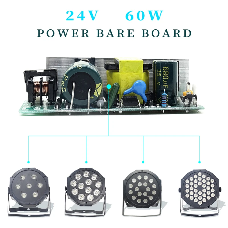 60w 24V 2.5A Power Supply Stage Light Accessories For 12x12w 54x1w RGBW Plastic Led par light