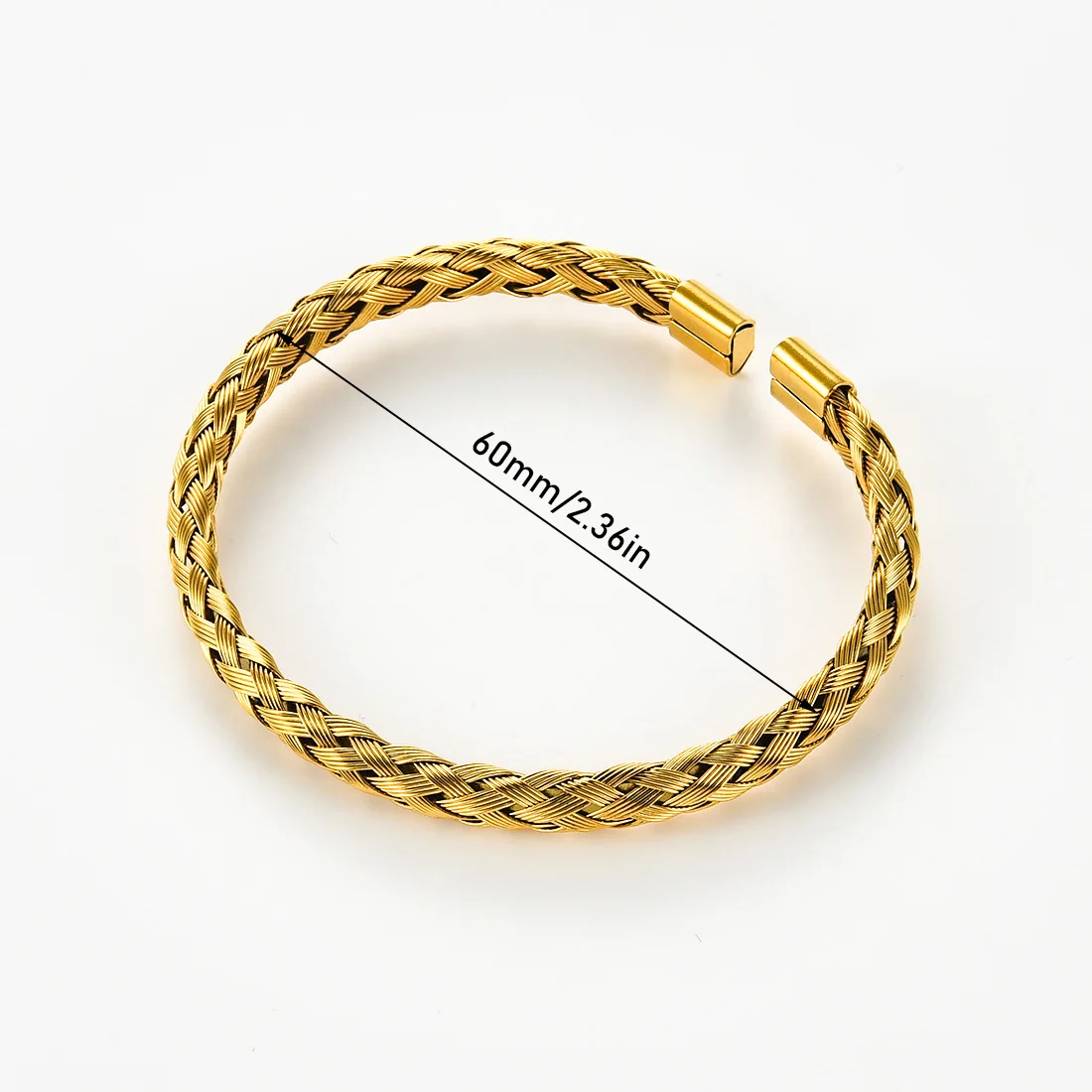 Classic Stainless Steel Braided Open Bracelet Elastic Adjustable Interwoven Cable Woven Cuff Bangles Men Women Wristband Gifts