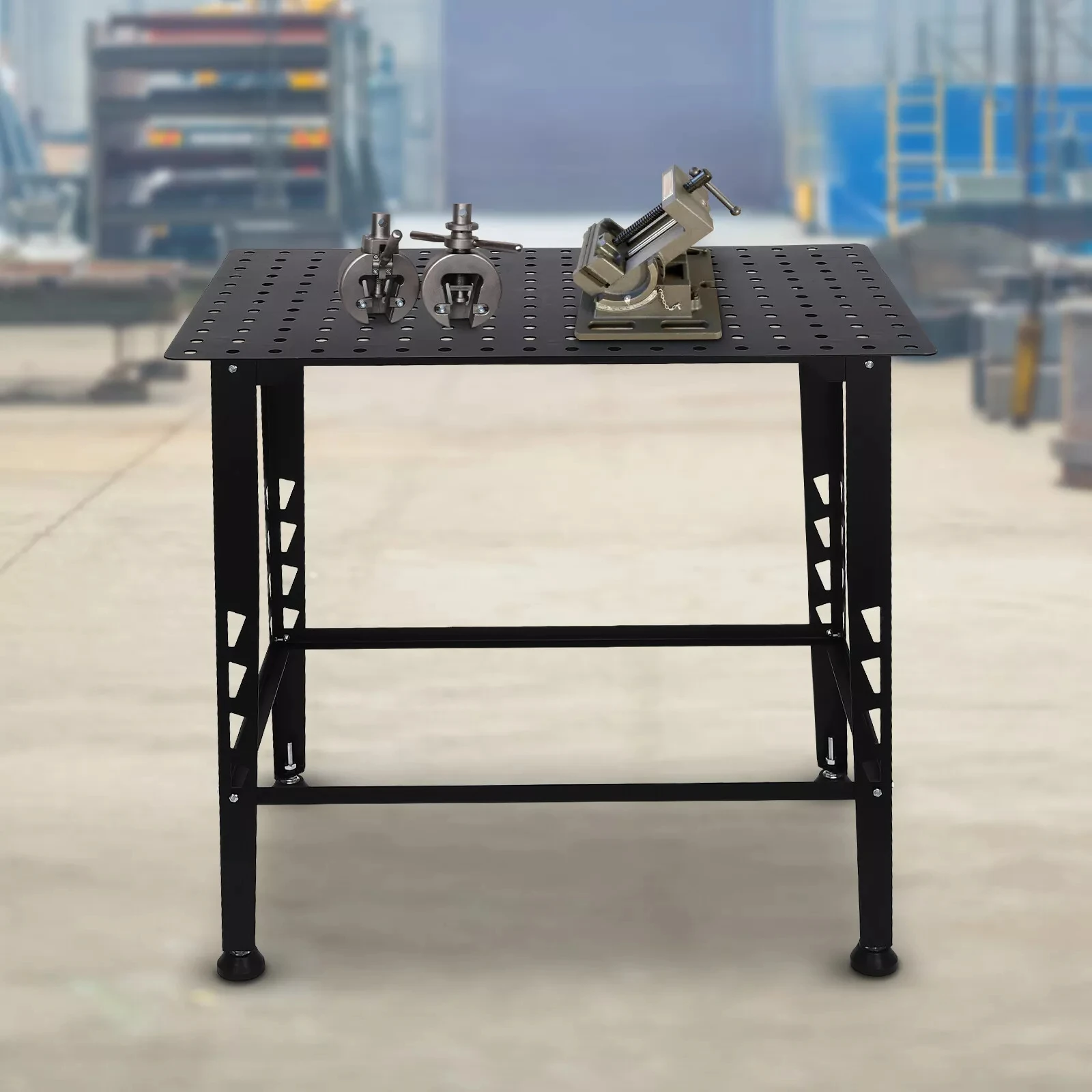 Modular aço solda mesa, bancada com Fit-up Kit, preto, 36 "x 24"