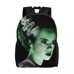 Customized The Bride Lives Laptop Backpack  Basic Bookbag for School College Students Bride of Frankenstein Horror Film Bags