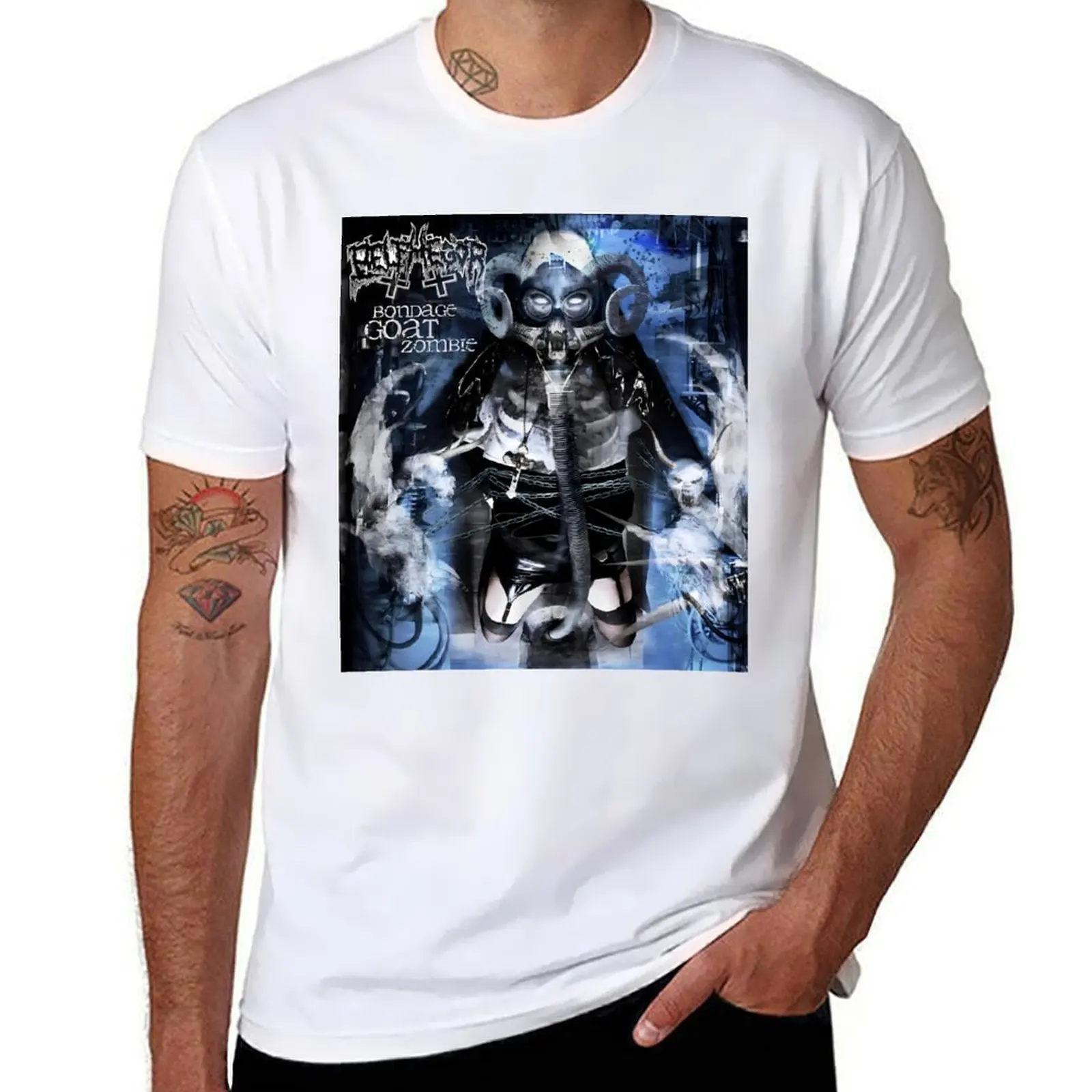 

BONDAGE GOAT, ZOMBIE - Black Metal T-Shirt men t shirt cotton 100% t shirts for man slim fit T-Shirt