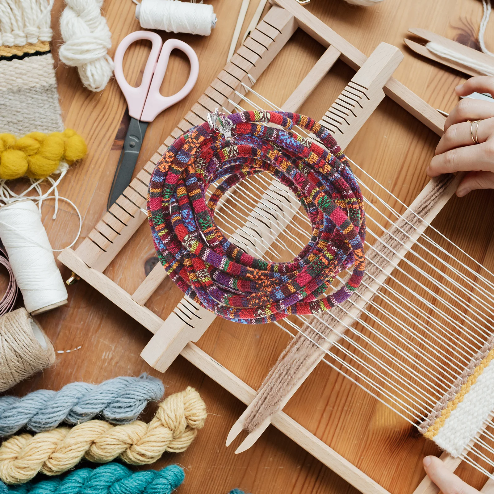 

5 Yards Pack 6Mm Cotton Bohemian Wall Decor Diy Tapesty Weaving National Craft Core Rope Decorative Handmade Rope For Home Sofa