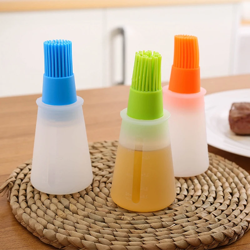 

Silicone Oil Bottle with Brush Grill Barbecue Brushes Liquid Oil Pastry Kitchen Baking BBQ Household Bakery Pancake Kitchen Tool