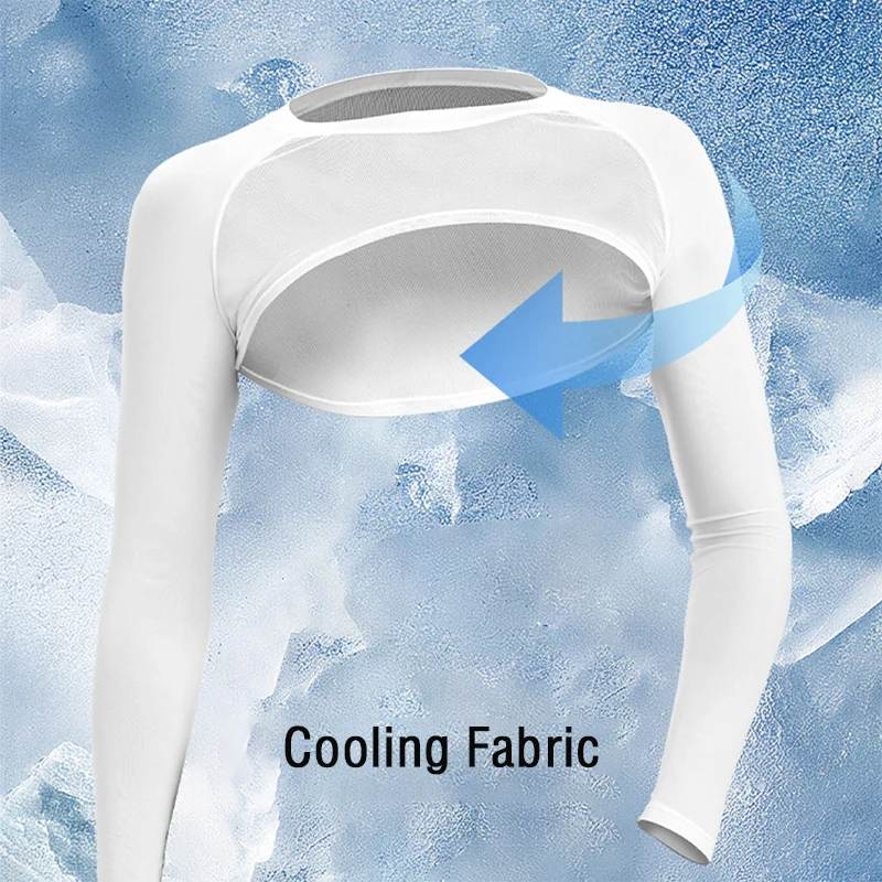 MG Golf Sunscreen Shawl Outdoor Ice Silk Arm Sleeves Women Thin Breathable Anti-UV Tops Lady Inner Crop Tops Summer Tights
