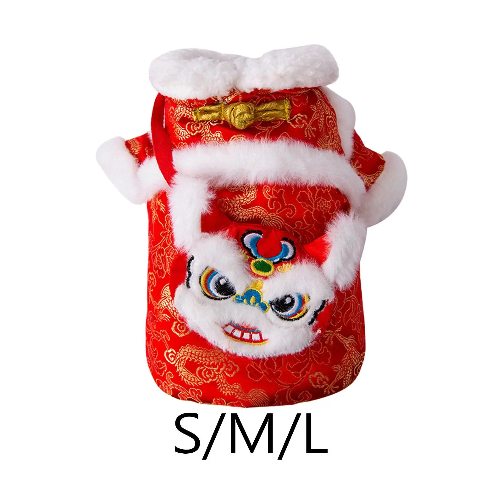 Cat Chinese New Year Costume Winter Apparel Easy to Wear Blessing Dog Vest Pet Winter Coat for Dogs Teddy Kitten Party Holiday