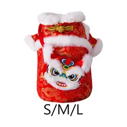 Cat Chinese New Year Costume Winter Apparel Easy to Wear Blessing Dog Vest Pet Winter Coat for Dogs Teddy Kitten Party Holiday