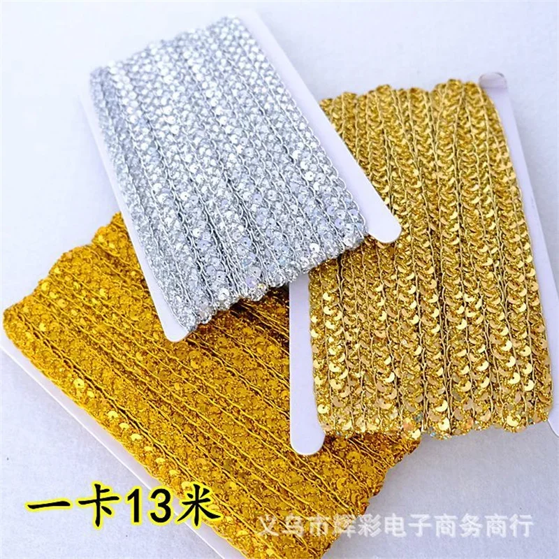 Fried Braid Dough Twists Bead Clothing Strip Accessories Decorative Edge Trims 13Yards 1.2cm Edge Centipede Sequin Lace