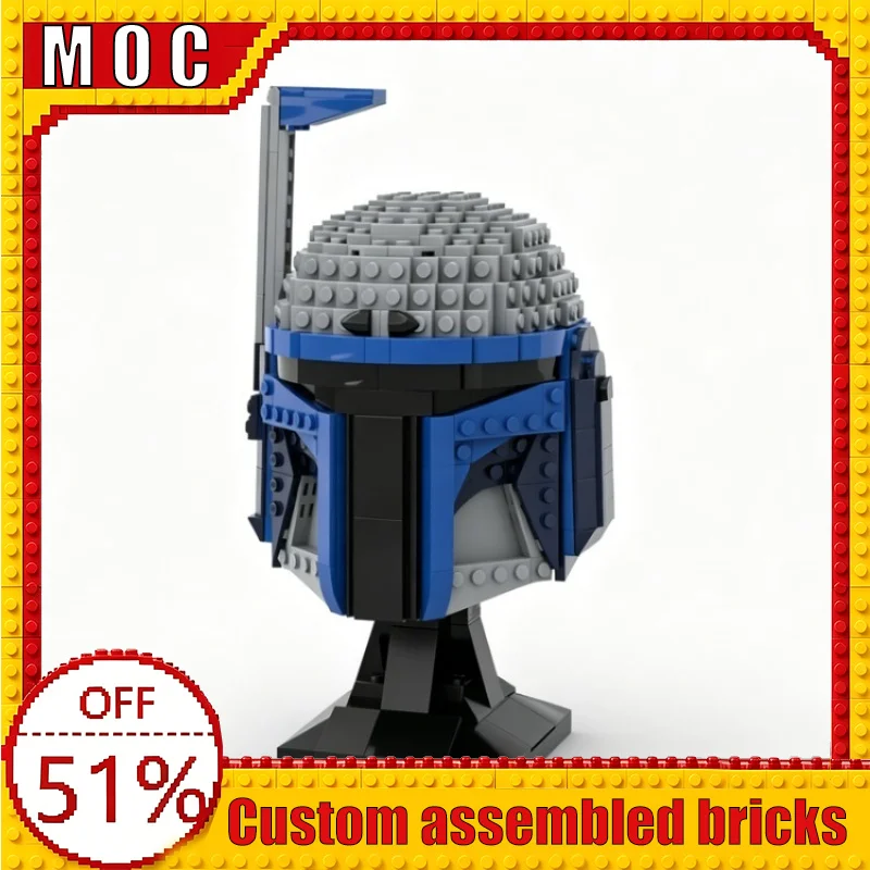 

596PCS War Series Cartoon Character Helmet Collection Custom Building Blocks MOC Model Educational Assembly Toy Birthday Gifts