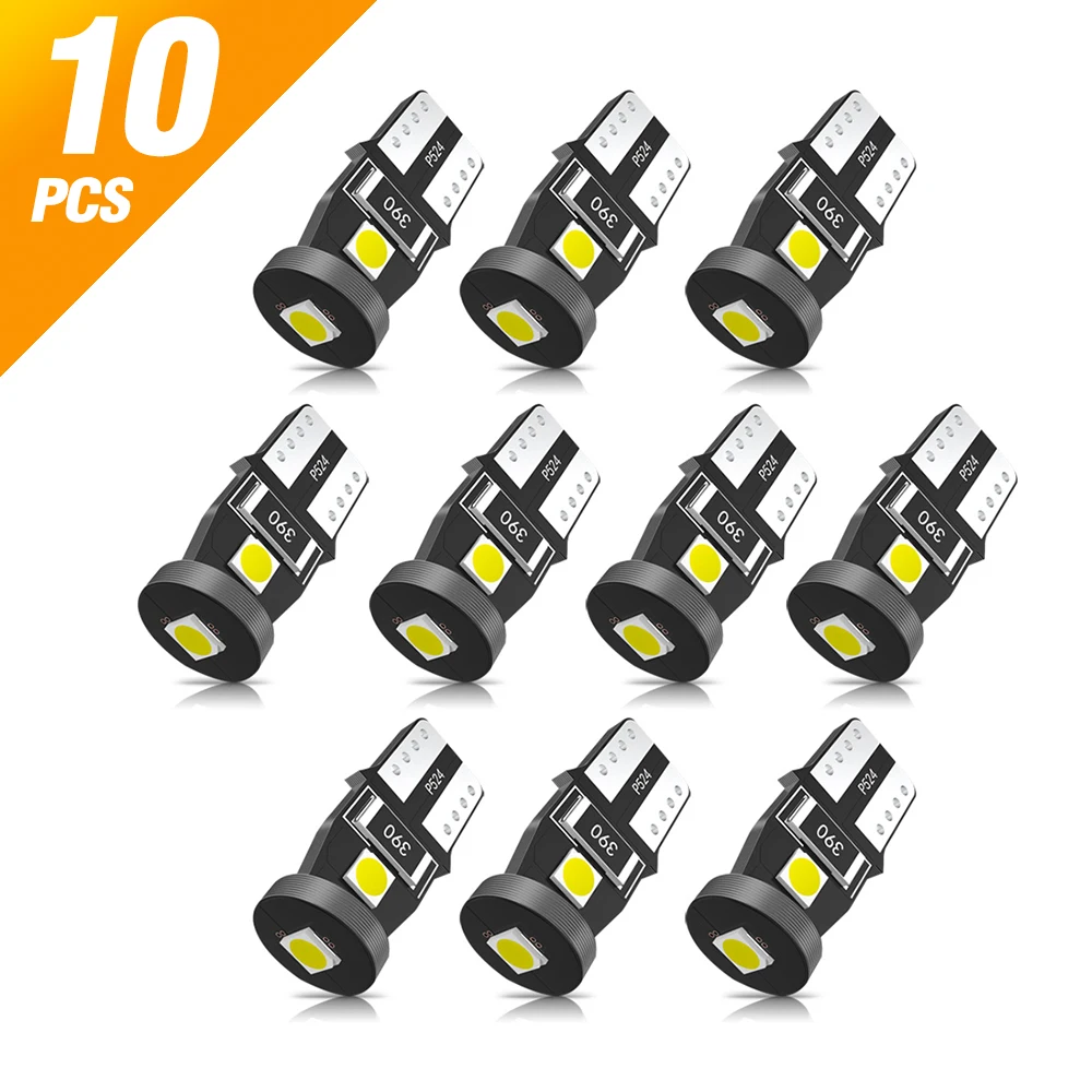 10PCS W5W T10 LED Bulb Canbus 3030 SMD 12V 6000K 194 168 Super Brigh LED Car Interior Dome Lights Parking Light Auto Signal Lamp