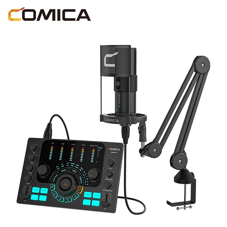 

Горячая продажа COMICA ADCaster C2 потоковая запись подкастинга многофункциональный аудиоинтерфейс