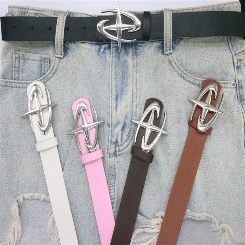 Engraved Waist Chain Carved Buckle Punk Chain Cowgirl Belt for Women Proms Club Party for Jeans Dresses