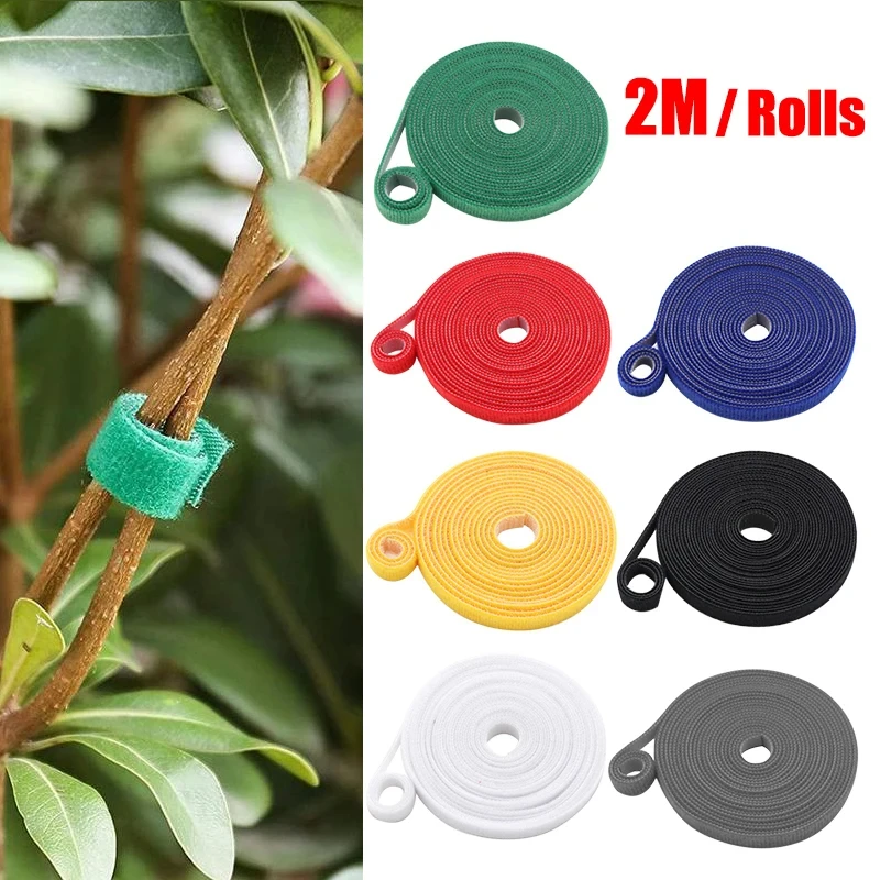 Lazos de nailon para plantas, Cinta ajustable para sujetar plantas, accesorios para el hogar y el jardín, 2M