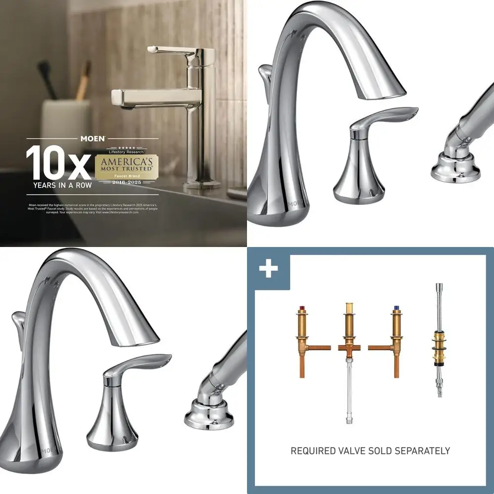 

Комплект отделки смесителя для римской ванны с двумя ручками и однофункциональным ручным душем, клапан не входит в комплект, T944