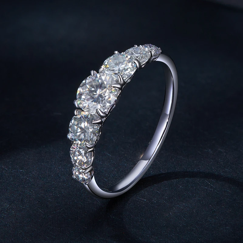 Anillo Éternité de 7 Moissanitas en Plata 925 | Dalesha - Imagen 2