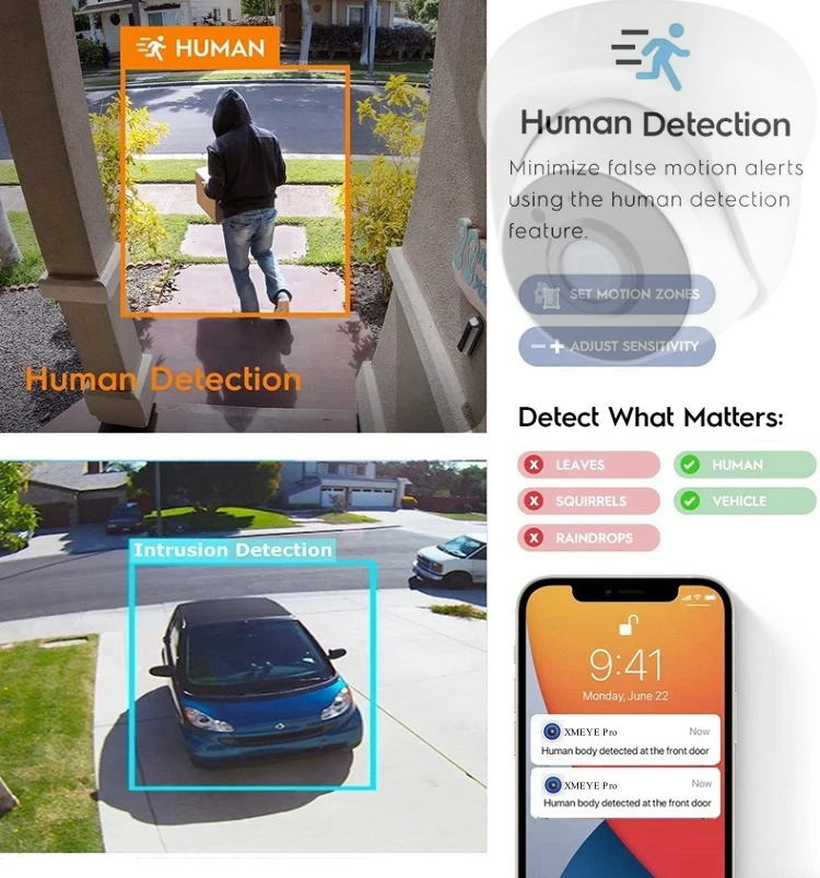 Telecamera IP HD 8MP 5MP Dome Telecamera per visione notturna IR IP con microfono Telecamera di sicurezza di rete Supporto per telecamera IP CCTV-Onvif 3MP
