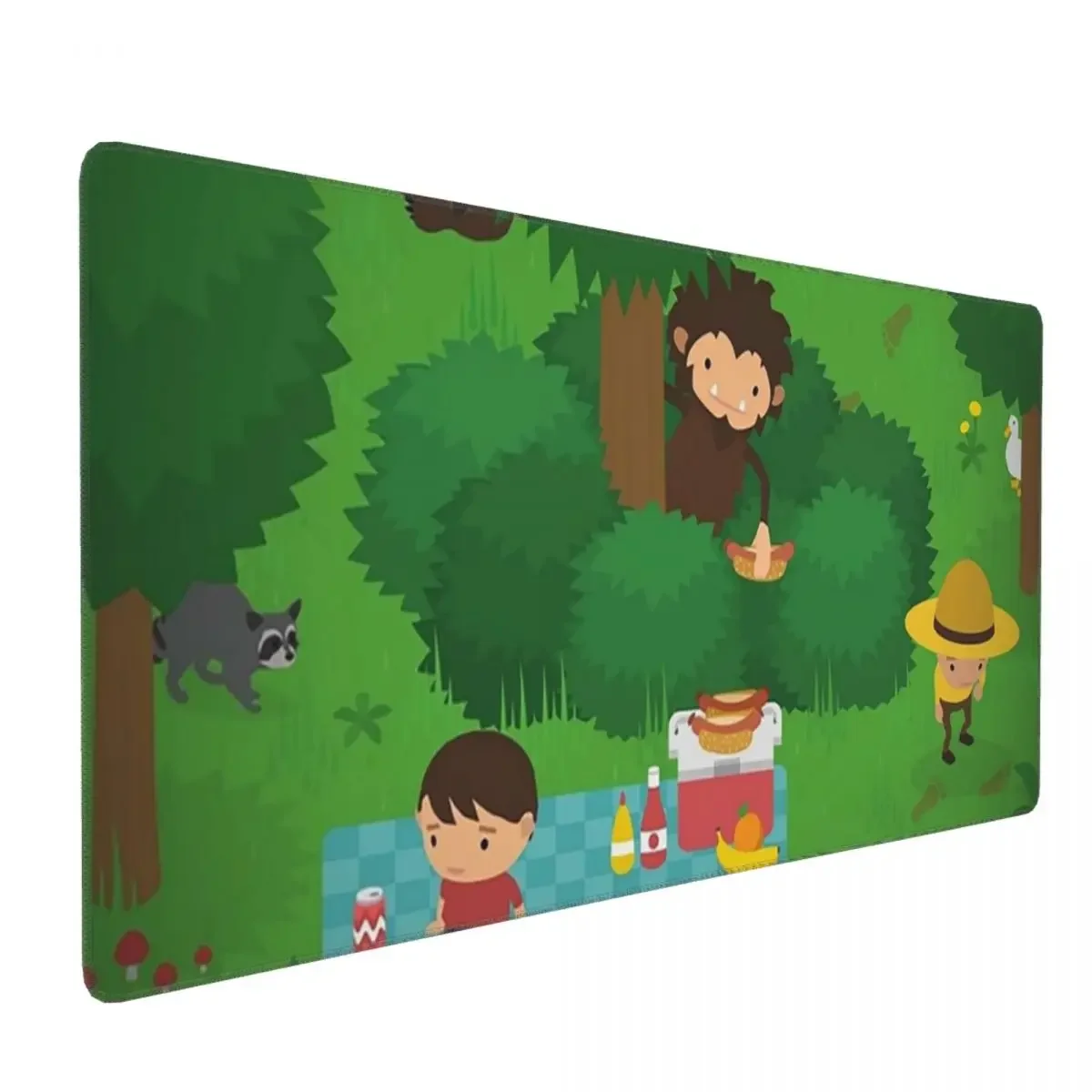 Sneaky Sasquatch Picnic Large Mouse Pad Computer Keyboard Mouse Mat Gamer PC Laptop Desk Mat Office Accessories Table Mats