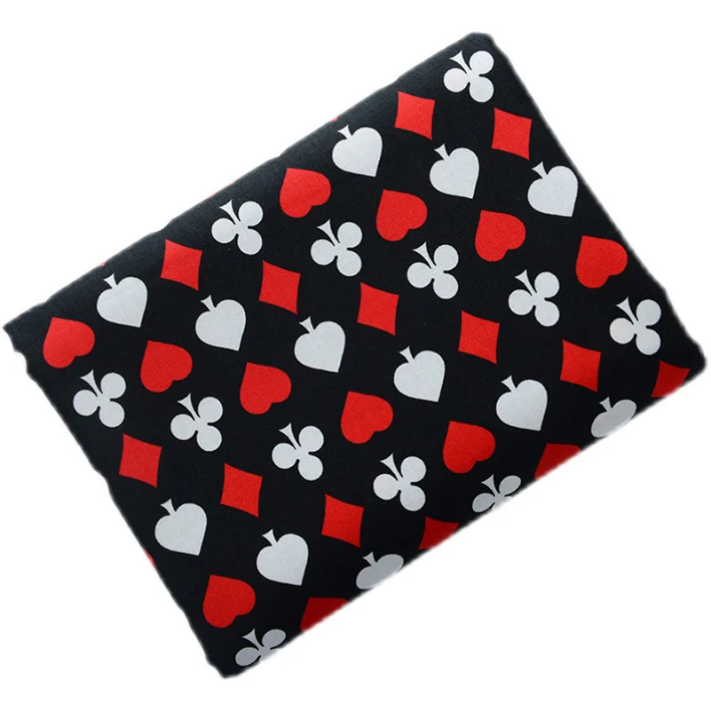 New listing Ins Poker Element Cotton Digital Printing Fabric For Sewing Handmade DIY Clothing Tablecloth Home Furniture Decor Te view 6