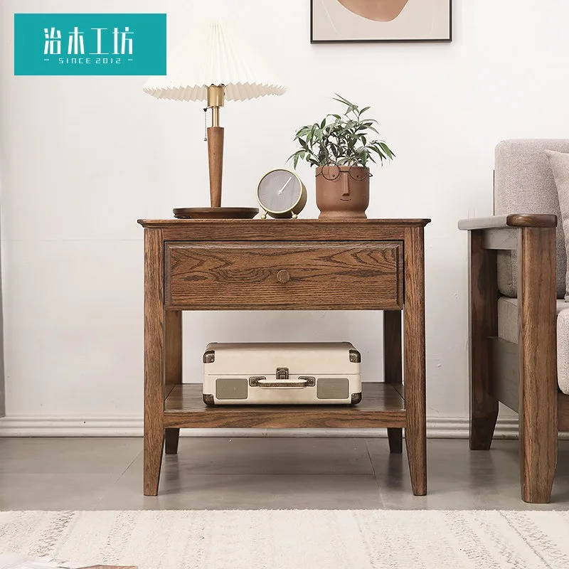 Woodworking Workshop American all-solid wood square coffee table 0.65 meters simple and environmentally friendly oak small tea t
