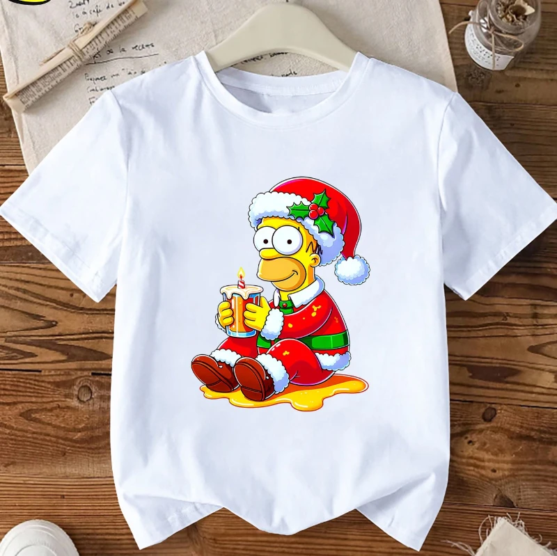 طباعة أزياء عيد الميلاد المخصصة الرسمية "The Simpsons" لعيد الميلاد كاجوال ومريحة ومصنوعة من القطن الخالص