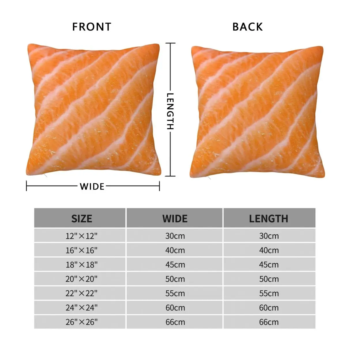 Salmon Close Up Pillowcase Polyester Linen Velvet Creative Zip Decor Pillow Case Room Cushion Cover 45x45