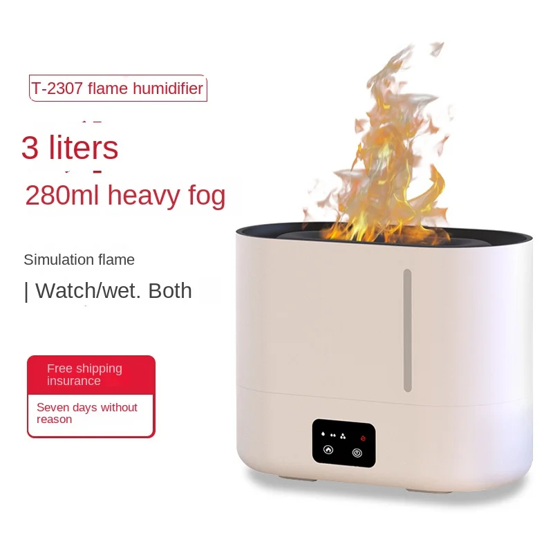 

New 3L Flame Humidifier Household Desktop Ultrasonic Large Capacity Heavy Mist Air Aromatherapy Humidifier110V-240V