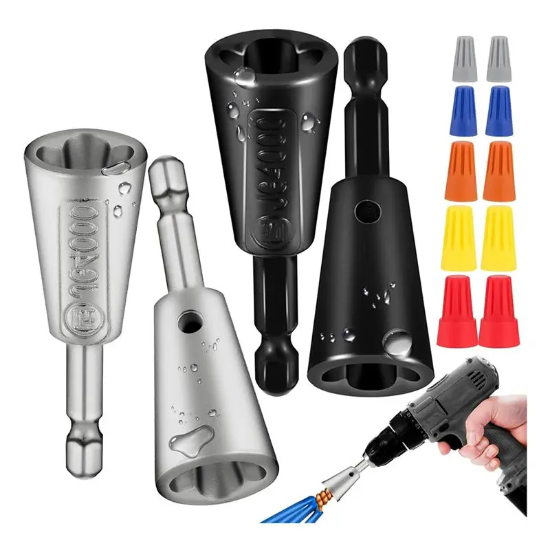 ABJN-4 Pcs Wire Twister Tool Fordrill Wirenut Twister Compatible Fordrill Forelectrical