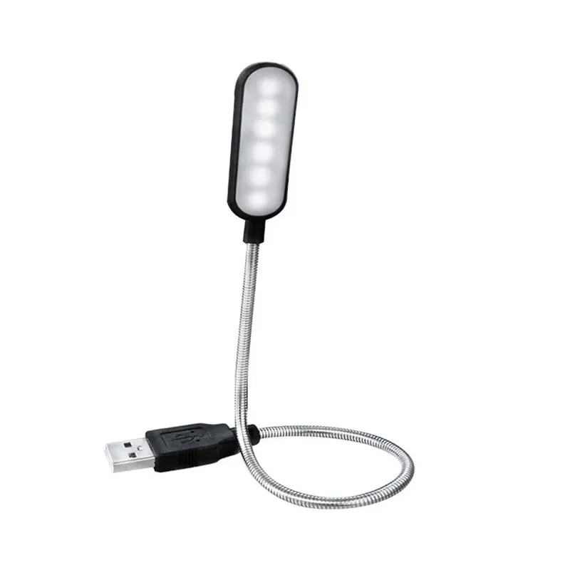 Portable USB LED Mini Book Light Reading Light Table Lamp Flexible 6leds USB Lamp for Power Bank Laptop Notebook PC Computer