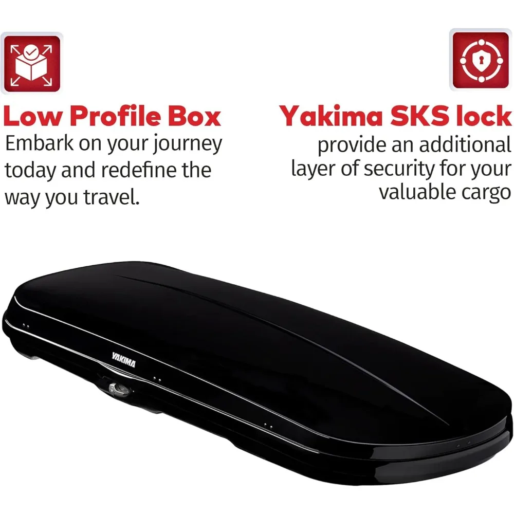 GrandTour Lo Aerodynamic Low Profile Rooftop Cargo Box with Removable Torque, Optimized Hatch and Flattened Floor for Cars and