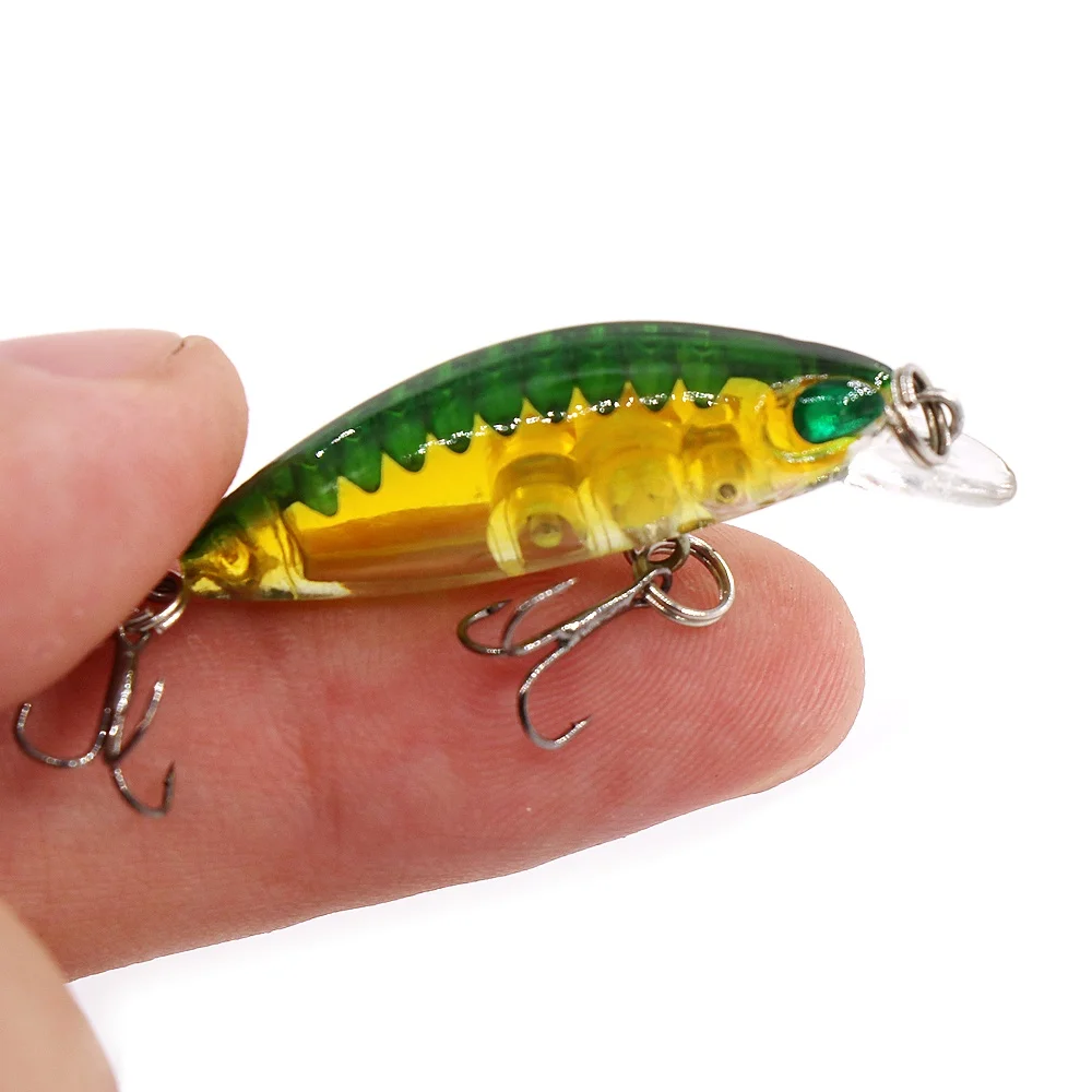 Fishing Lure Slow Mini Sinking Minnow 4cm 3g Hard Artificial Bait occhi 3D Crankbait Wobblers attrezzatura da pesca