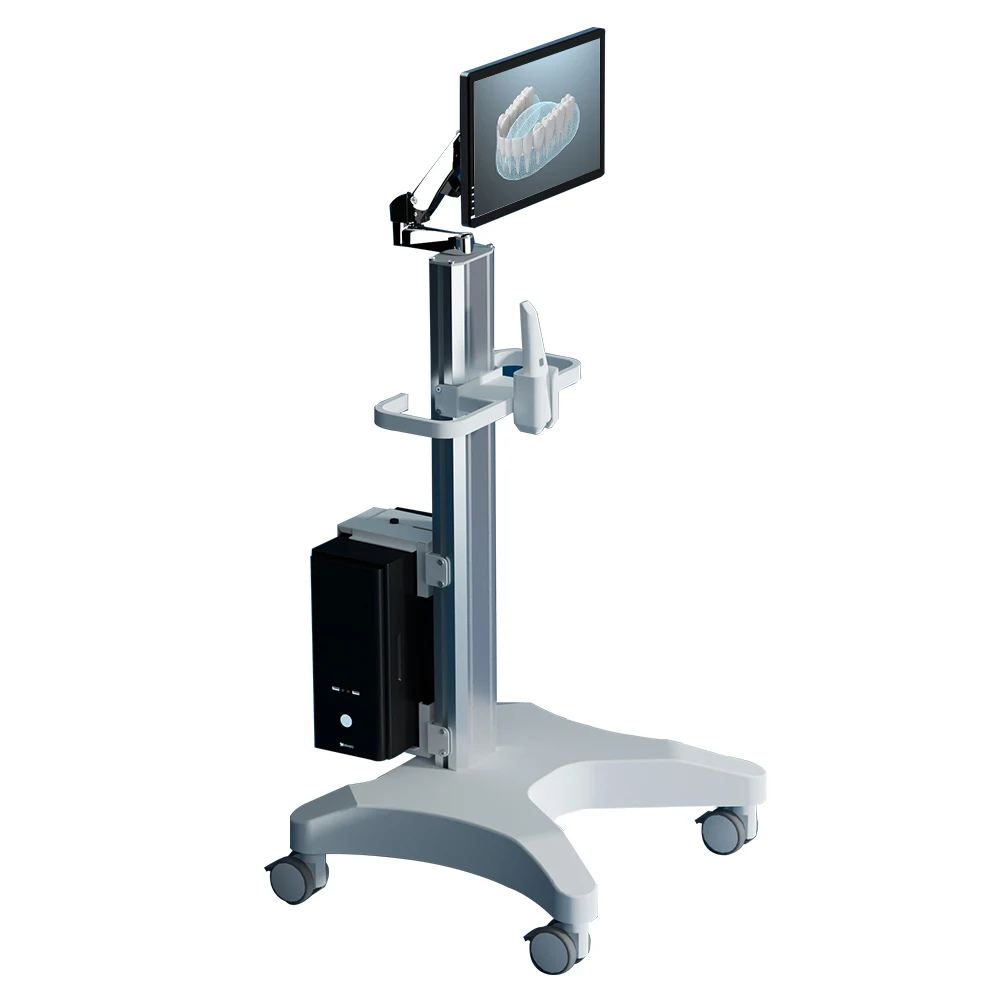 

Medical Trolley Cart For Hospital Dentals With Monitor Mount Scanner Holder Mobile Nurse Around Cart