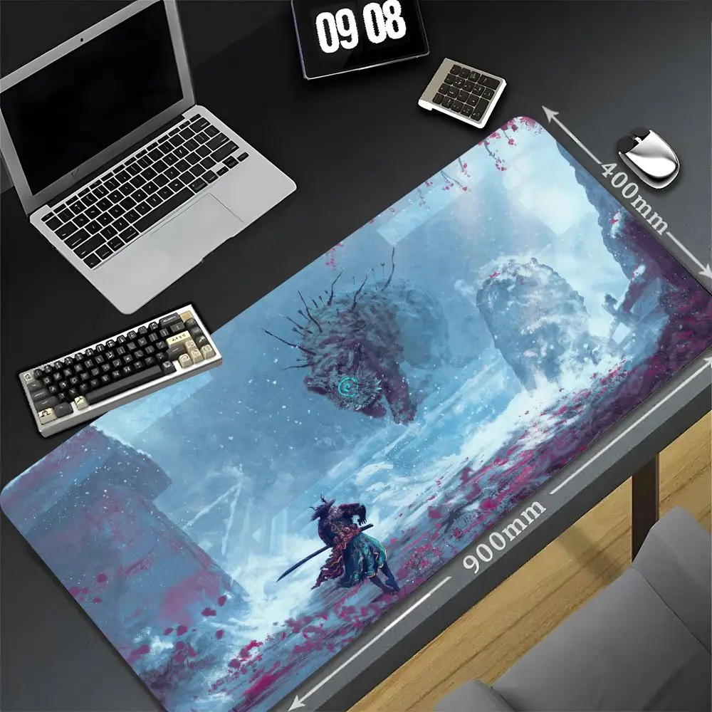 

Moon Samurai Mouse Pad 90x40 Cm Desk Mat Xxl Pc Gamer Gaming Computer Offices Mousepad Keyboard