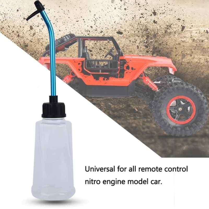 Nitro Engine Fuel Filler Refill Bottle With Aluminum Alloy Straw For RC Model Car 250ML White view 3