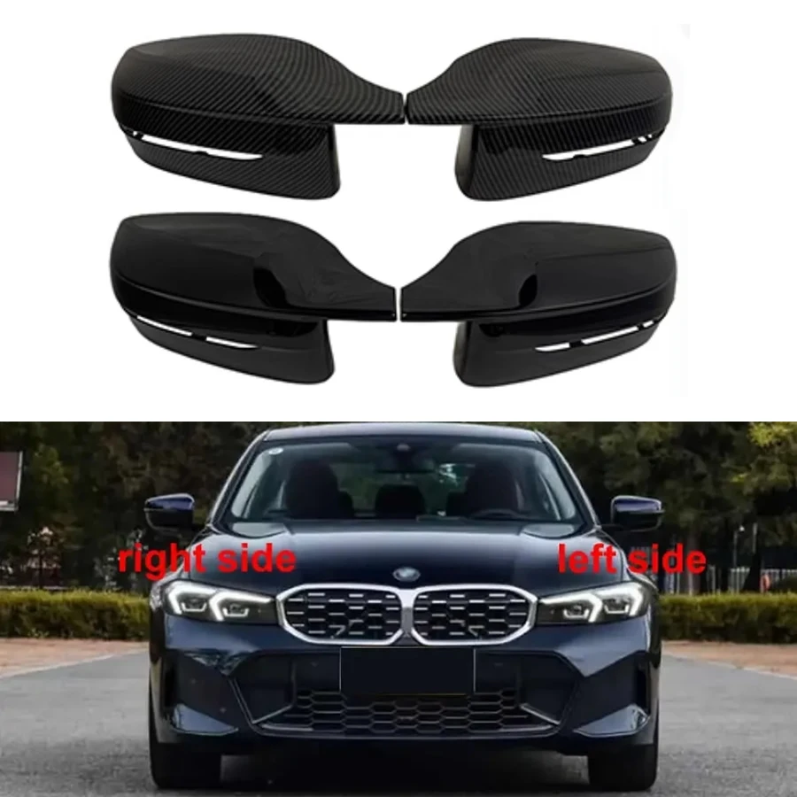 For BMW 3 Series G20 2020-2023 Reverse Mirrors Cover Cap Wing Door Side Mirror Housing Shell M4 Carbon Fiber Black 1 Pair