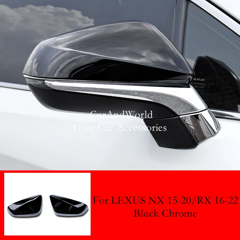 ABS Carbon Fiber Car Side Rear View Mirror Decoration Cover Trims For Lexus NX 260 300h 350h 2015-2020 RX 16-21 LHD Accessories