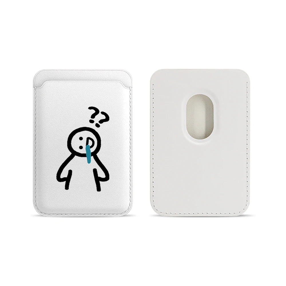 Lustige Line-Art-Lederkartenhalterung, lustige Brieftasche, Telefonkartenhalter für magnetische Hüllen, geeignet für alle iPhone Magsafe-Karten-Handytaschen. – Detail 5