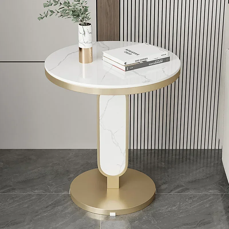 

Gold Round Library Coffee Tables Side Hallway Nordic Design High Tables Books Writing Marble Salontafel Luxury Furniture HY50CT