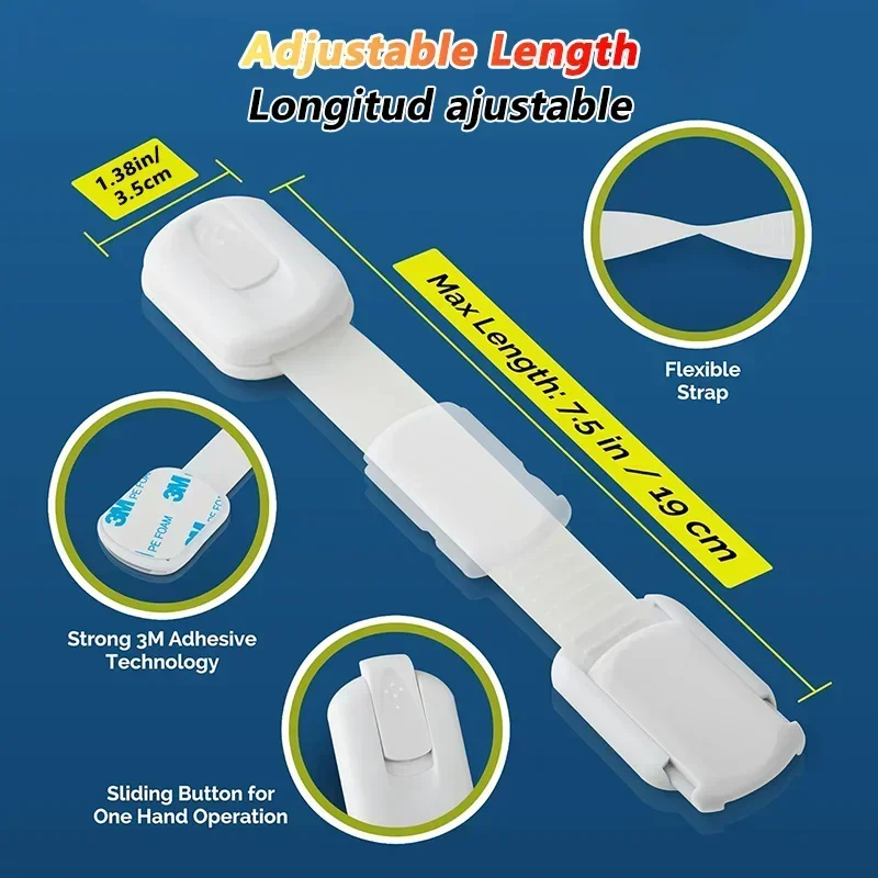 Baby Safety Lock Drawer Child Safety Cabinet Locks Adhesive Cabinet For Drawer Door Latches Baby Safe Straps Child Door Security view 2