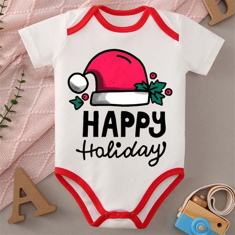 

MINISO Santa Claus Christmas 100% Cotton Baby Cloths Jumpsuit Onesie Bodysuit for Cute 0-12 Months Newborn Best Gift for Baby