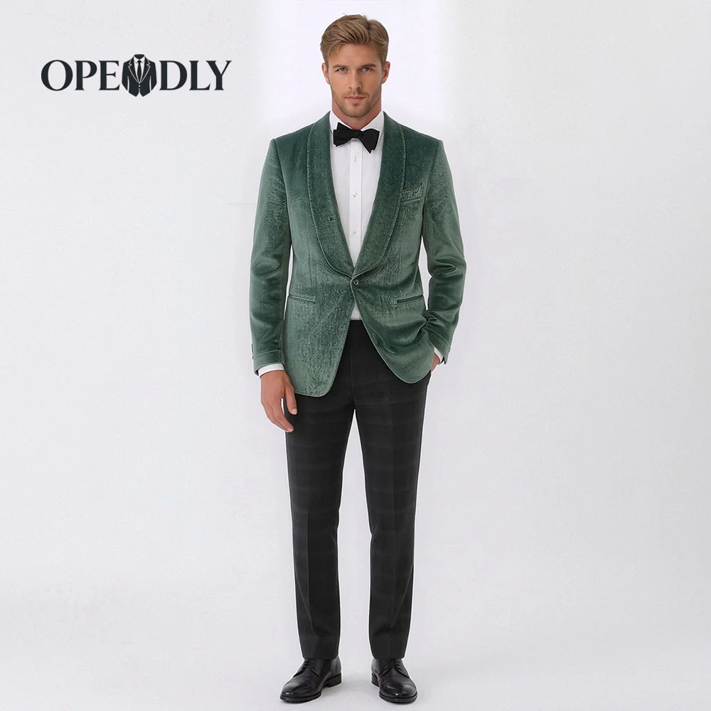 

Мужской костюм-тройка OPEODLY Slim Fit: пиджак на одной пуговице, жилет и брюки для официальных мероприятий, свадеб и деловых встреч