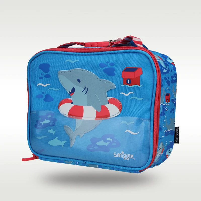 Australia Smiggle hot-selling original children's lunch bag handbag red and blue shark fruit outdoor thermal insulation bag