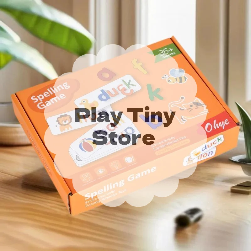 

Детский набор для обучения алфавиту: 52 пазлы Монтессори с 28 английскими карточками, набор деревянных развивающих игрушек