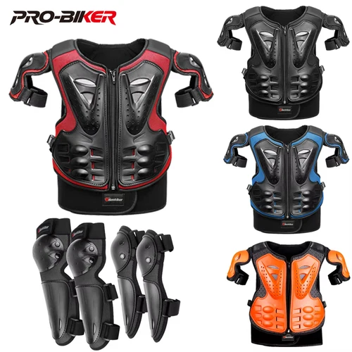 Armadura de motocicleta para chico, chaleco de protección para el pecho, chaqueta de armadura para Motocross, armaduras protectoras, rodilleras para montar, armadura completa para Moto