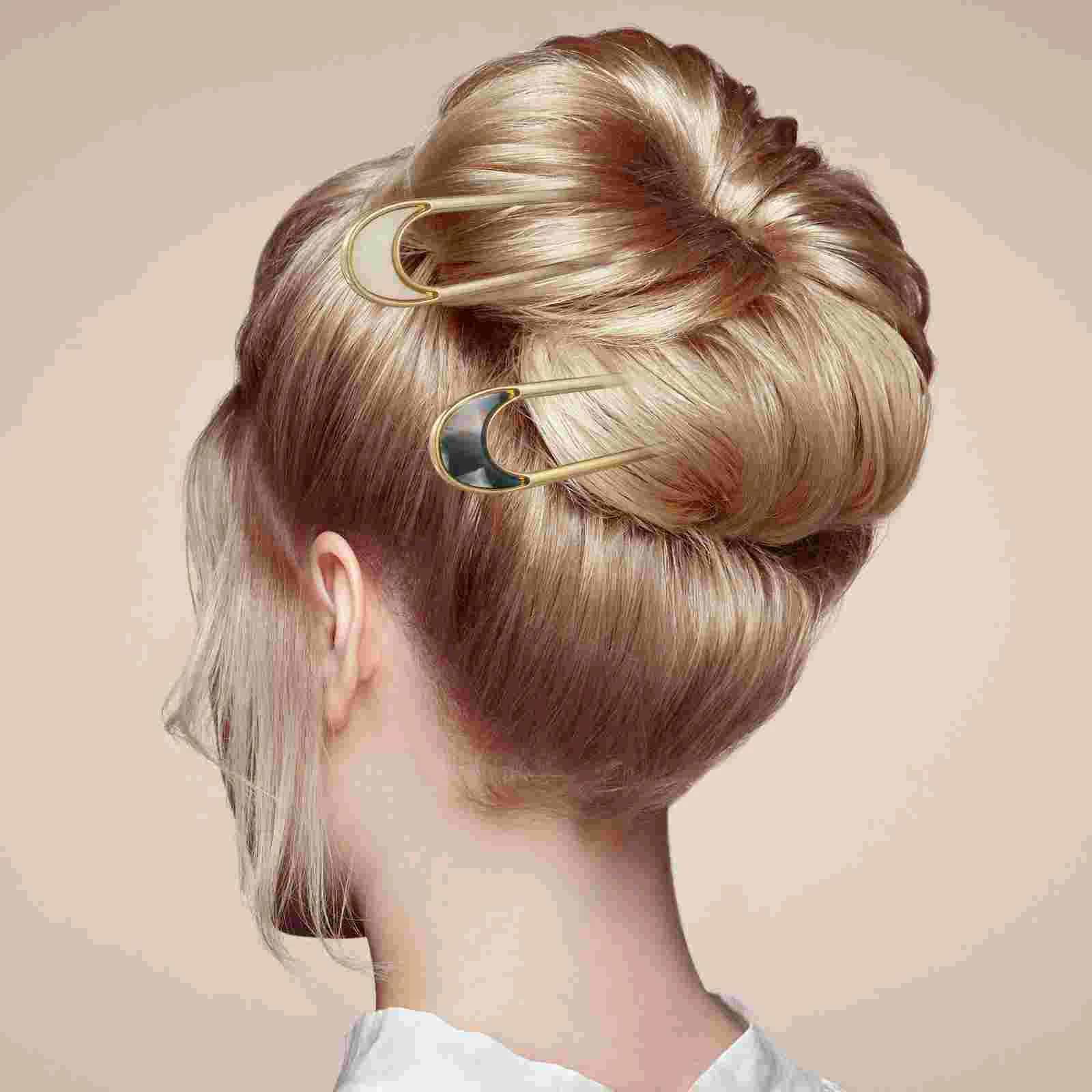 Hair Jewels for Women Styling Pins Barrettes Retro Clips U Shaped Crescent Moon