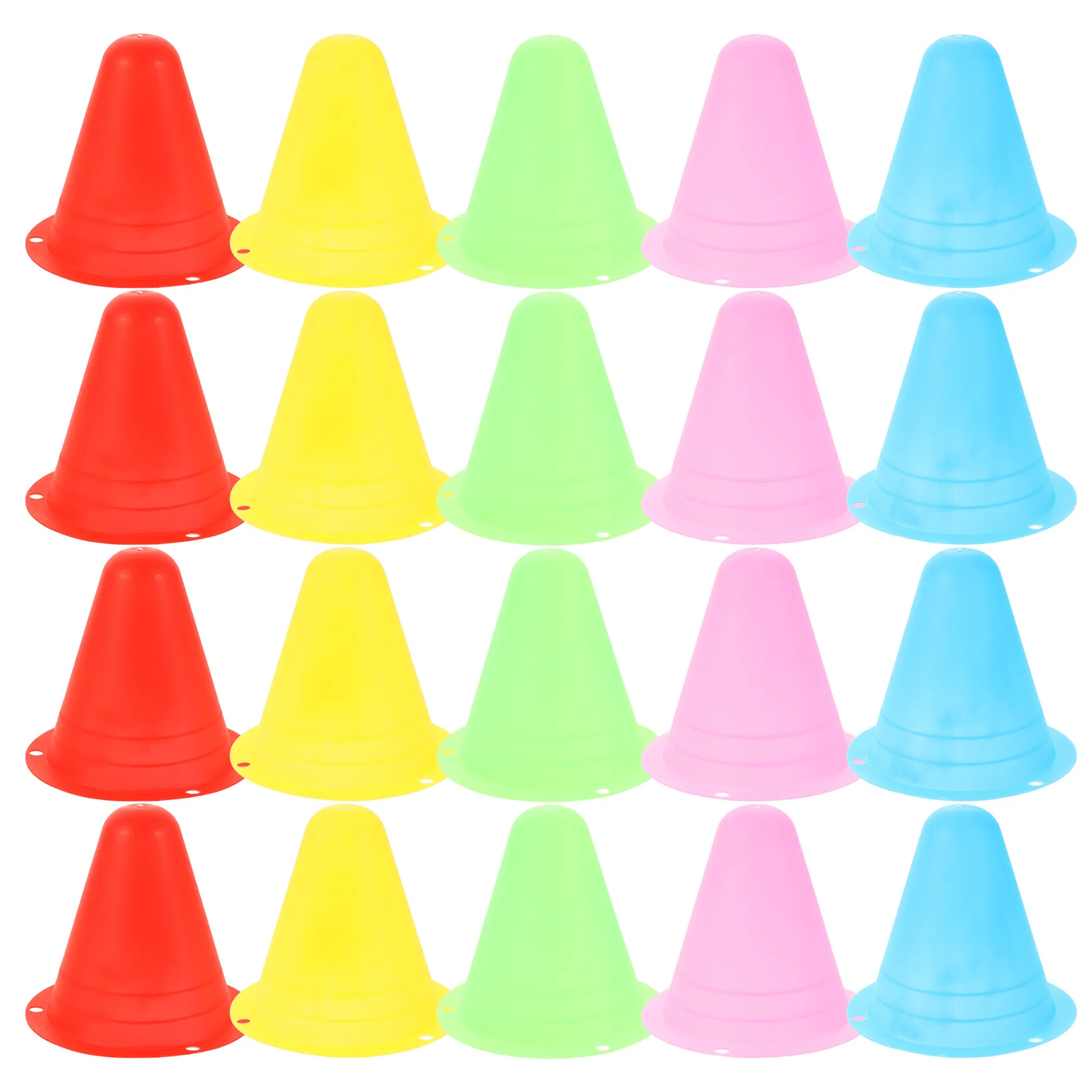 

20Pcs Skating Training Cones Small Soft Plastic Lightweight Practice Cones for Roller Skating Football Soccer Obstacle Drills