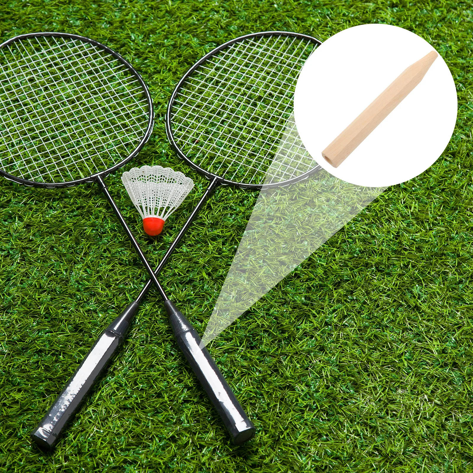 

Racket Badminton Bat Grip H Wooden Grip Yang Wood Durable Smooth Sports Badminton Racket H Supplies