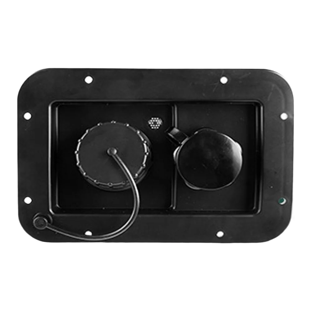 

Outdoor Camping RV Water Inlet Double Port Gravity Inlet For Camper Trailer Water Filler Square Hatch Water Box Trailer Caravan
