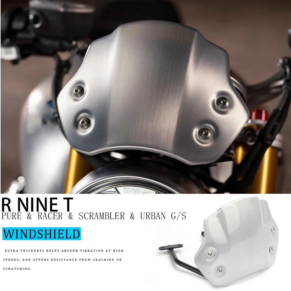 For BMW R9T RNINET RnineT Scrambler Racer Pure Urban Motorbike Front Windshield Windscreen Windproof Air Wind Screen Deflector