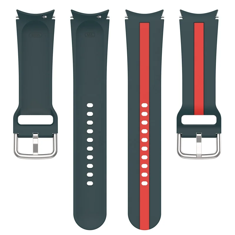 

Dual Color Silicone Watch Strap For Samsung Galaxy Watch 6 5 Pro Replacement Watch Bracelet strap