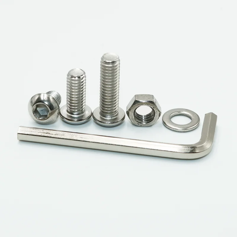 Innensechskant-Halbrundkopfschraube, Mutter, Unterlegscheibe, M2, M3, M4, M5, M6, Edelstahl, Inbus, vollständiger Maschinenbolzen für Motorradmöbel – Detail 4